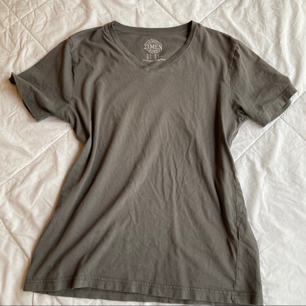 Simple Grey V-Neck Tee